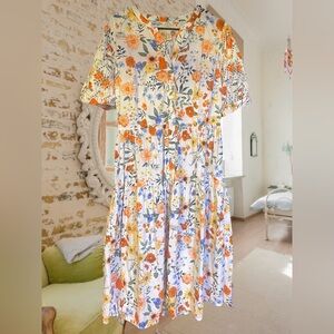 New. Floral Print Cotton Dress